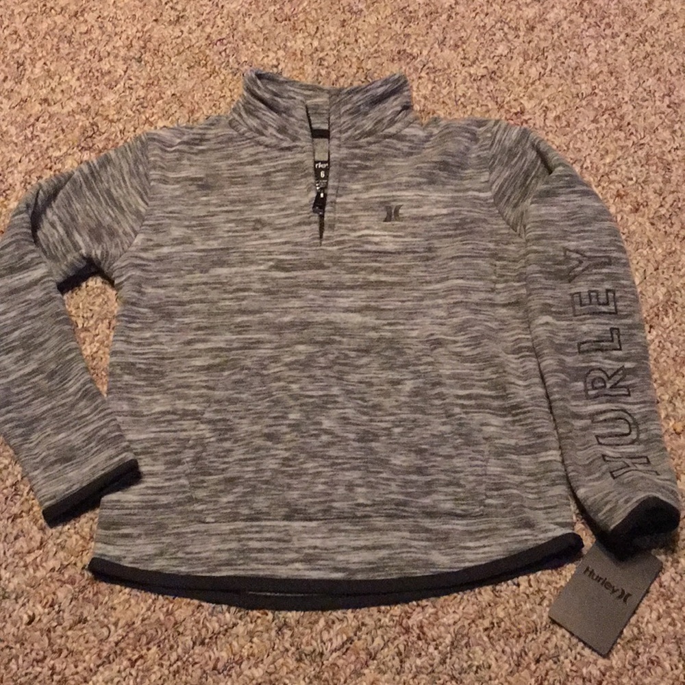 New Boys Hurley Gray 1/4 Zip Fleece Jacket/Top